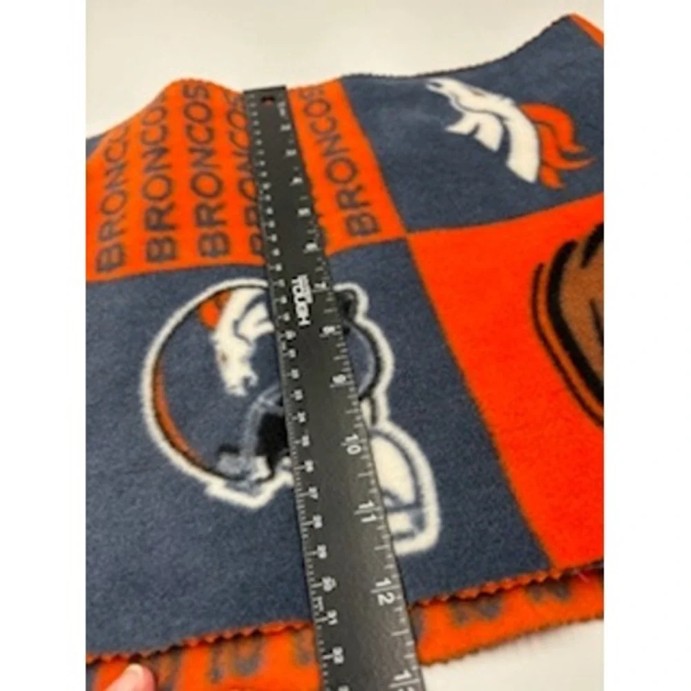 NFL Denver Broncos Scarf Blue Orange Fleece Football Helmet Fringe Gameday NFL